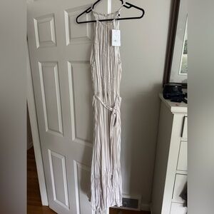 Lucy Paris Cream Maxi Dress with Tie Waist